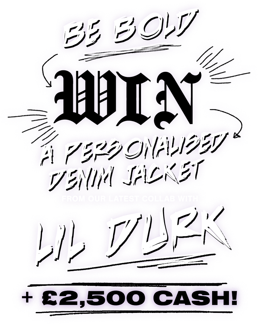 BoohooMAN | Be bold win personalised denim jacket from our latest collab with Lil Durk