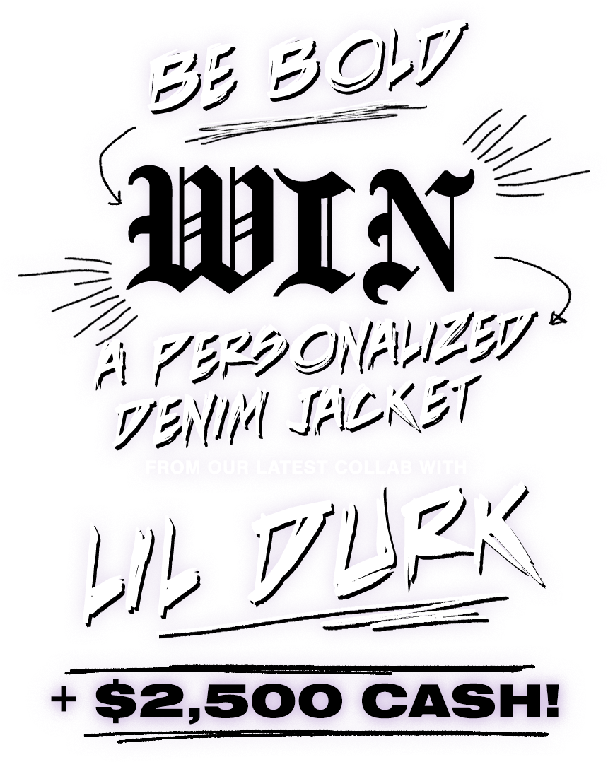 BoohooMAN | Be bold win personalised denim jacket from our latest collab with Lil Durk